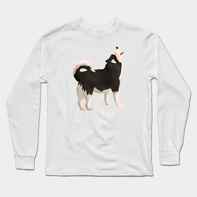 Husky Long Sleeve T-Shirt by Kelly Louise Art